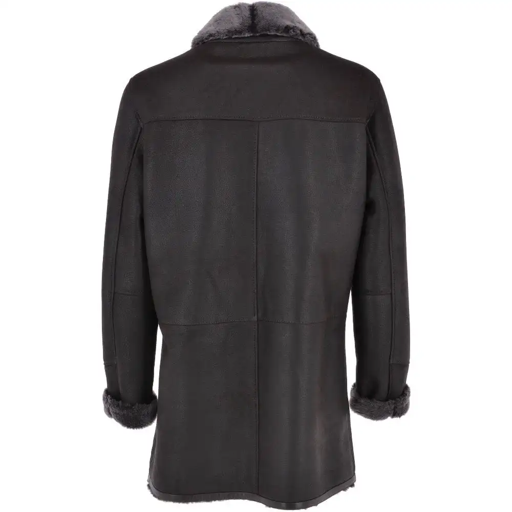 Men Single Breasted Sheepskin Coat Genuine Leather Made From Pakistan ...