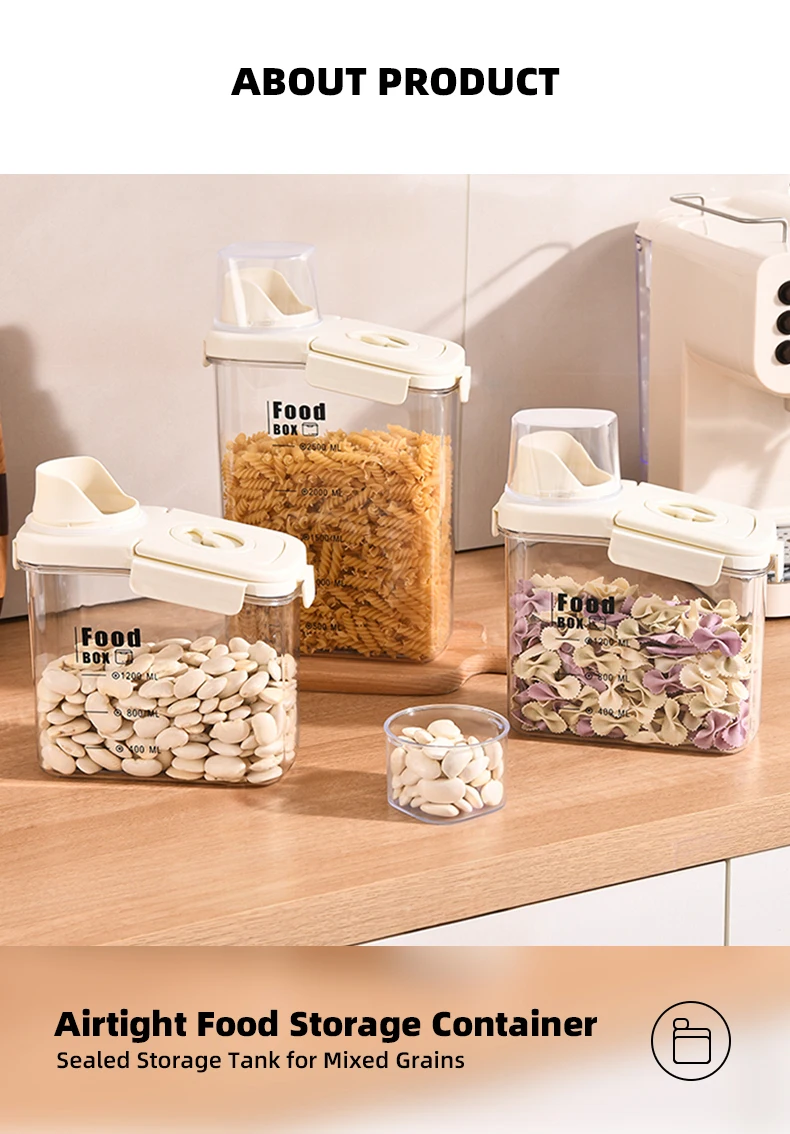 28l airtight food storage container bpa free cereal rice grain storage container transparent kitchen pantry canister-2