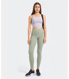 New Upgraded Nude Yoga Pants with High Waist, Abdominal Side Pockets, Sports Running and Fitness Nine-point Pants