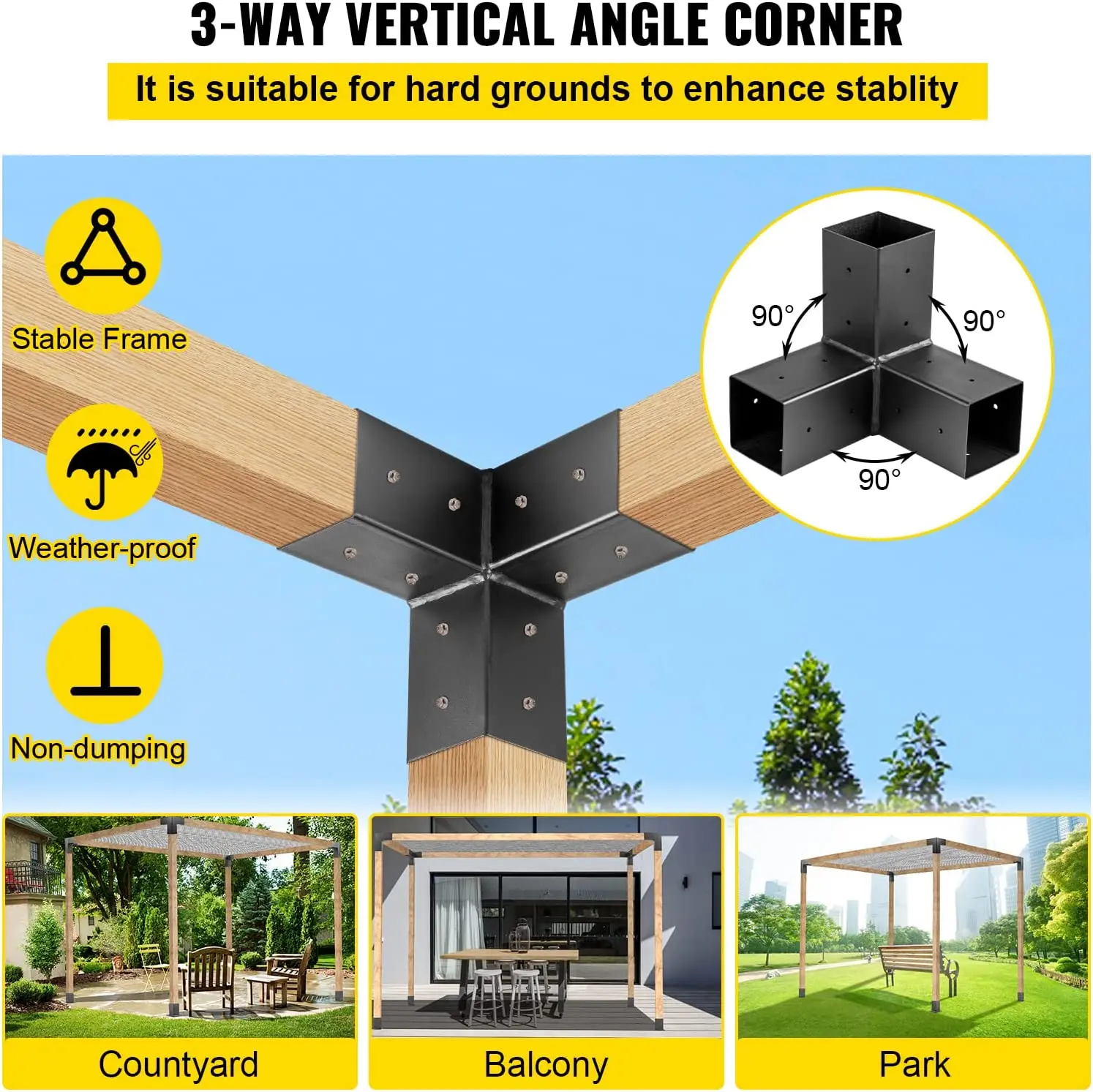 4 Way Heavy Duty 4x4 Pergola Bracket Connectors - Buy 4x4 Pergola ...