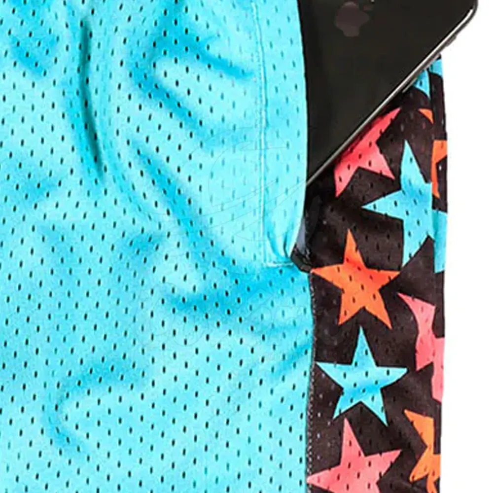 Custom Polyester Mesh Basketball Shorts Elastic Printing Men's Gym