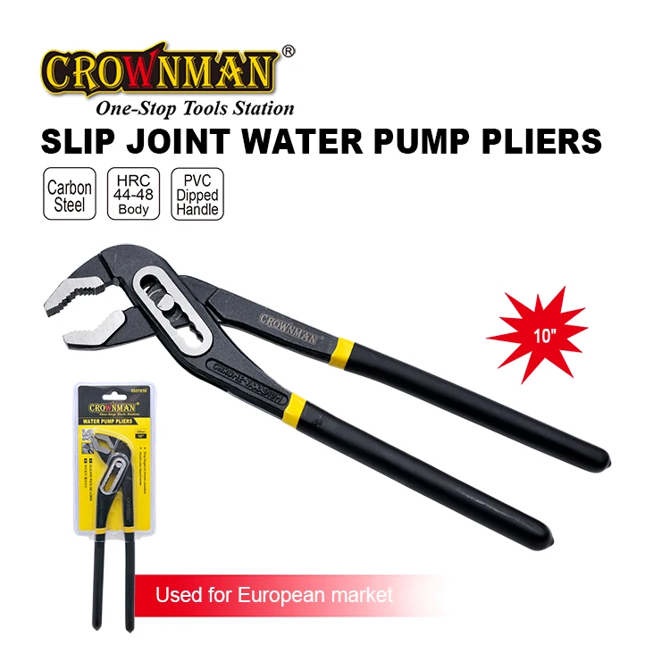 CROWNMAN Holding Tools 10" Groove Joint Pliers Hand Tool Durable Hardware Wrench Multi Purpose Carbon Steel Water Pump Pliers