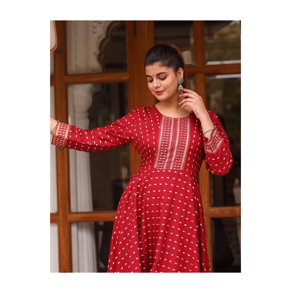 Indian Designer dress long frockIndian Stitched Dress for women zard   Nihira