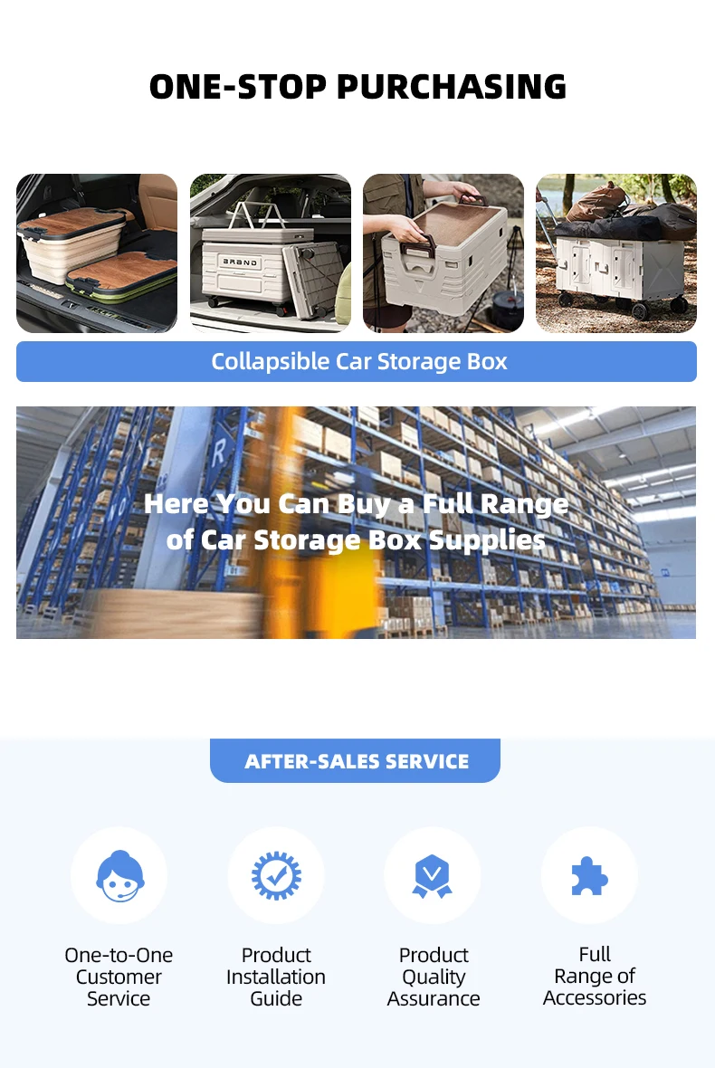 50l camping storage box collapsible trunk organizer foldable car storage box with handle-5