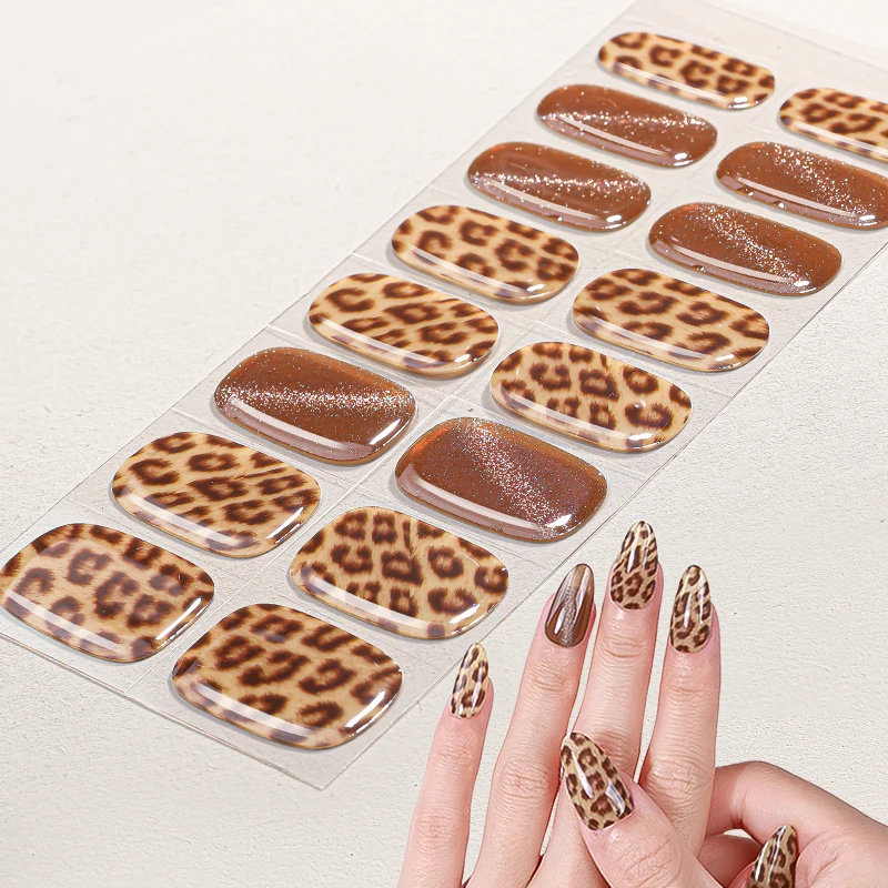 Factory Production of New Semi-cured Gel Nail Stickers UV Environmentally Friendly Non-toxic Semi-cured Gel Nail Stickers
