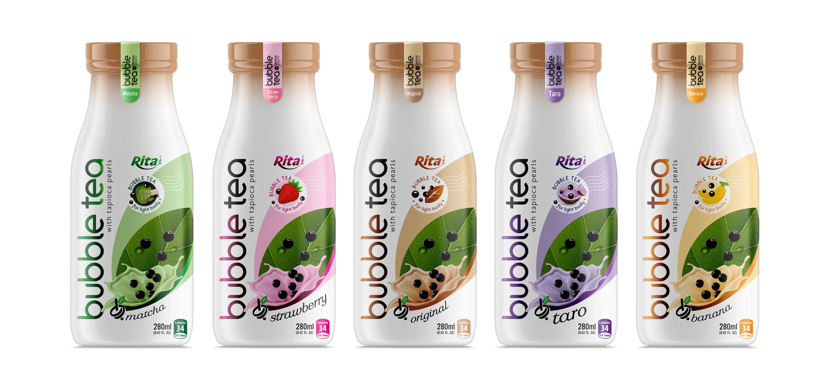 Direct Factory Best Healthy Food Juice 280ml Glass Bottle Bubble Tea