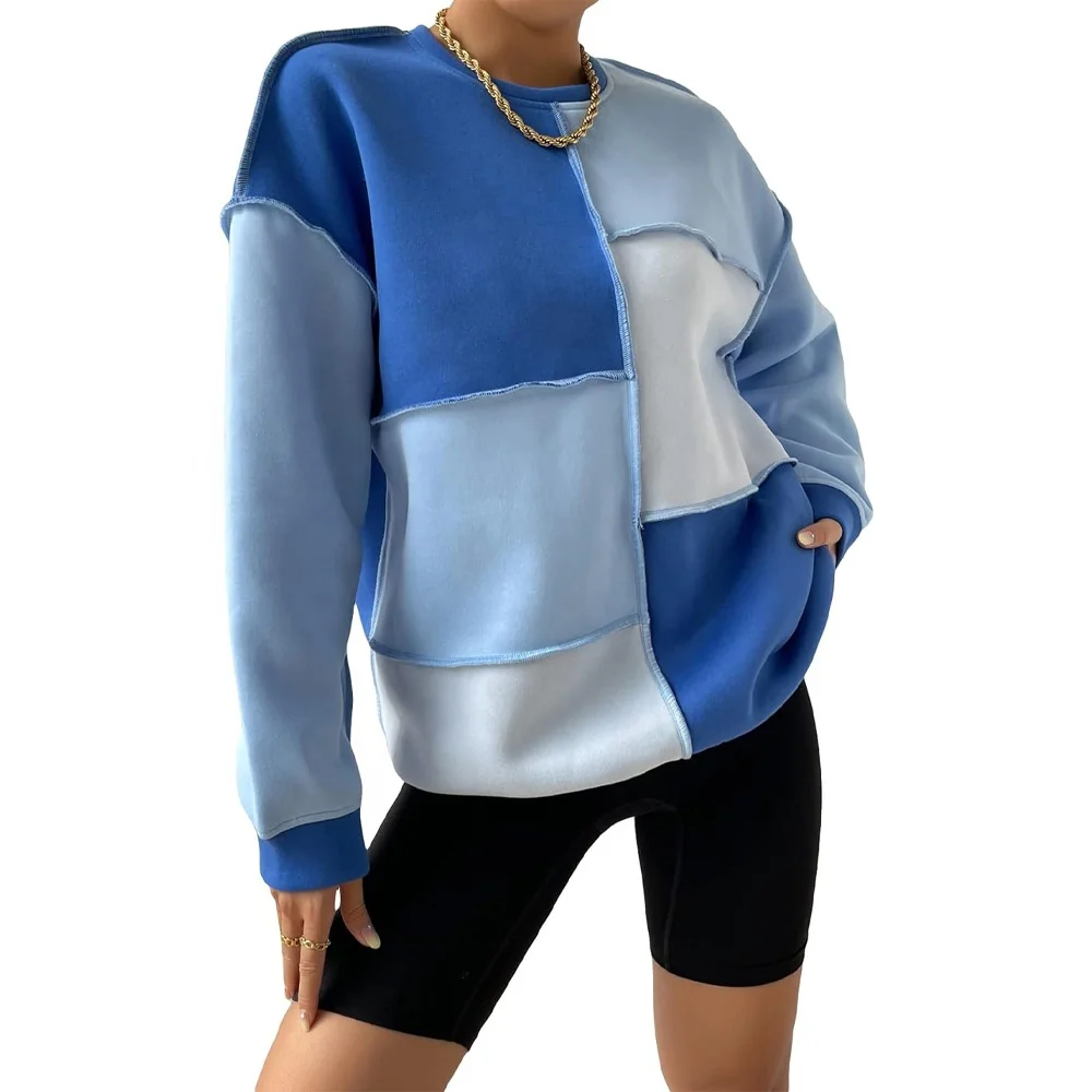 Women's Casual Color-Blocked Sweatshirt