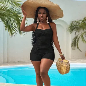 Women's One-Piece Racerback Swimsuit Printed Fitness Sports Swimwear Maillot De Bain Femme