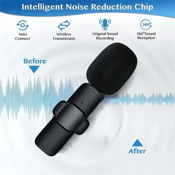 Hot Sale K15 Lightning Wireless Lavalier Microphone Type-C IOS Auto-syncs Microphone for Video Recording Vlog detail image
