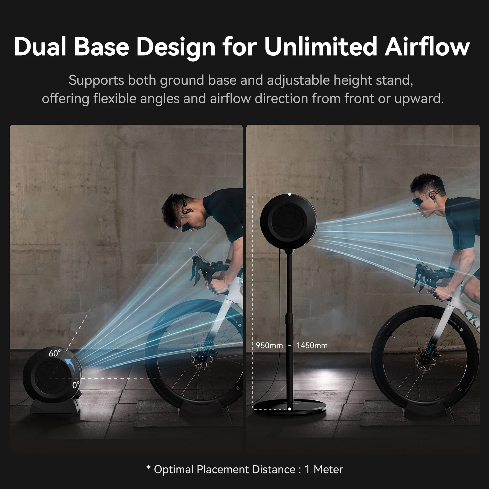 CYCPLUS Smart Ground Base Ventilation Fan for Indoor Cycling