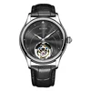 silvery-black-black Leather