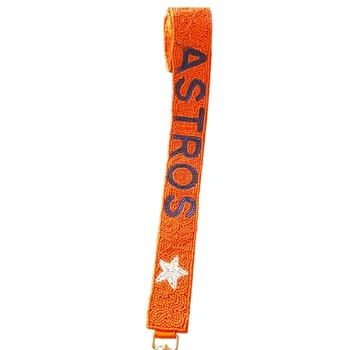 Beaded Astros Purse Strap – Navy & Orange Game Day Clear Bag Strap main image 1