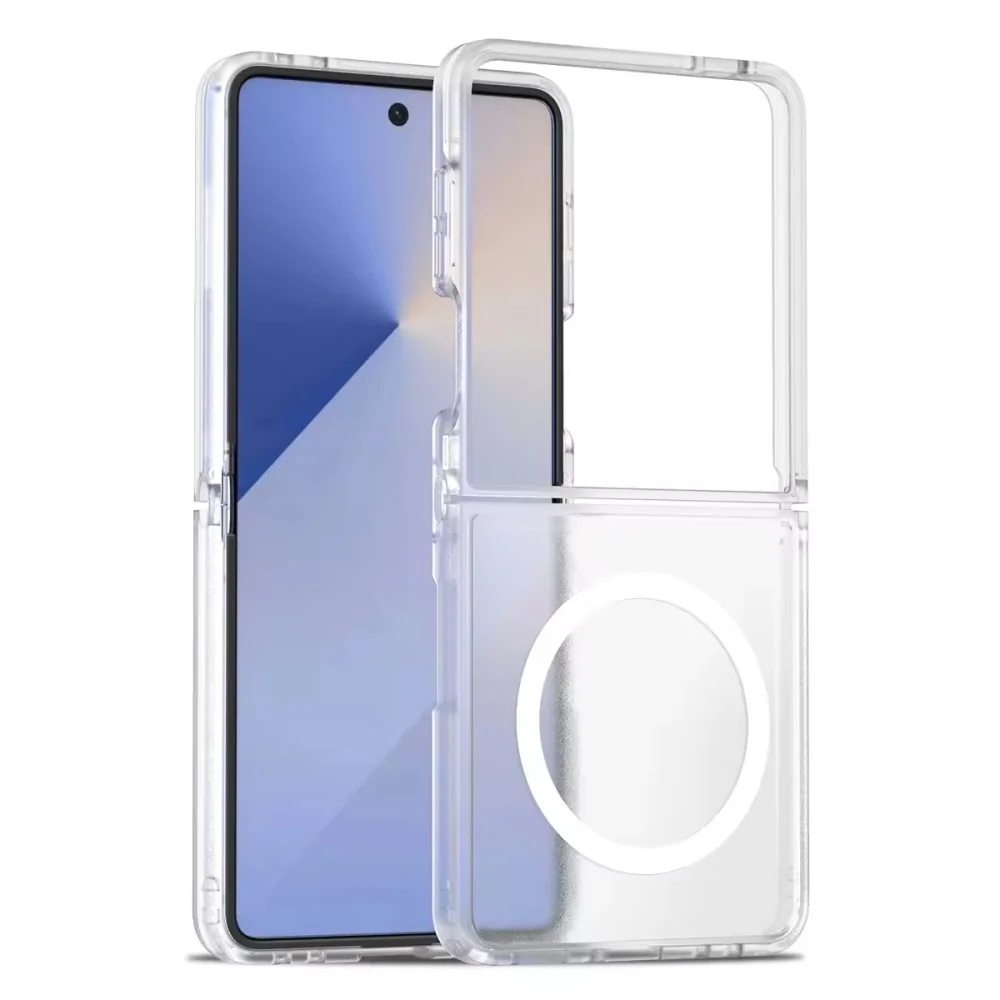 product case for samsung galaxy z flip 7 20mm thickened enhanced protection shockproof translucent matte skin feel magnetic laudtec-8