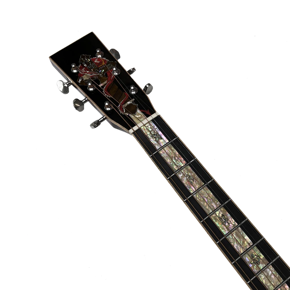 High Quality 41'' Acoustic Guitar with Madagascar Rosewood Spruce Sapele Solid Fingerboard Ebony-Stringed Instrument