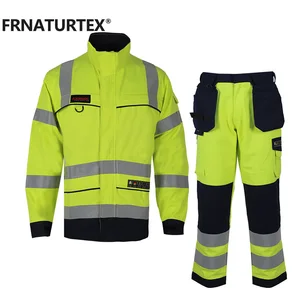 Wholesale Oil Field Orange Workwear Fire Resistant High Visibility Hi Vis Reflective Road Work Safety FR Winter Jacket