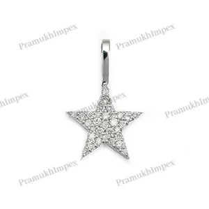 Sparkling Moissanite Star Pendant Sterling Silver Finish Hip Hop Iced Out Statement Jewelry Elegant Everyday Wear For Unisex