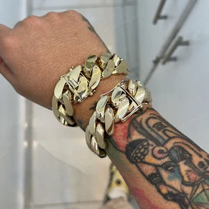 Luxurious Hip Hop Sterling Silver Yellow Gold Plated Miami Cuban Link Chain Customizable Anniversary 2026 Mens Fashion Jewelry