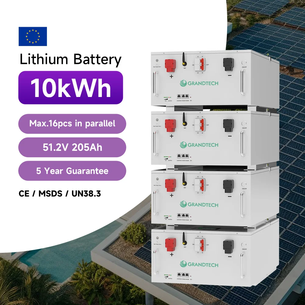 Batería montada en pared o en bastidor LiFePO4 de 51,2 V y 100 Ah / 48 V y 200 Ah, de 5 kWh, 10 kWh, 20 kWh y 30 kWh, sistema doméstico de almacenamiento de energía solar