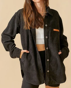 OEM ODM Factory Wholesale High Quality Custom Corduroy Long Button Jacket Waterproof Breathable Vintage Casual Outerwear for