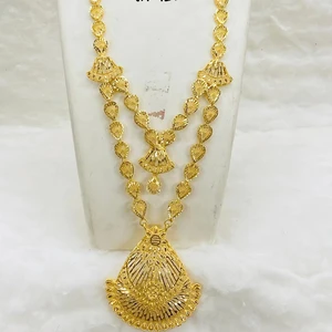 Italian Inspired Vintage Fashion Imitation Jewelry Sets 24K Gold Plated Copper Necklace Earring Set Daily Life Directly Shipped