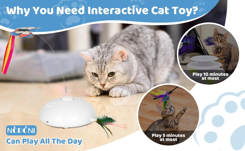 Yee Interactive Cat Toys Smart Rechargeable Cat Toys 3 In 1 Rotating