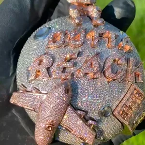 Hip Hop Iced Customized 925 Sterling Silver Moissanite Pendant Gold Plated Cartoon Shape Women's Fine Jewelry Charms for Party