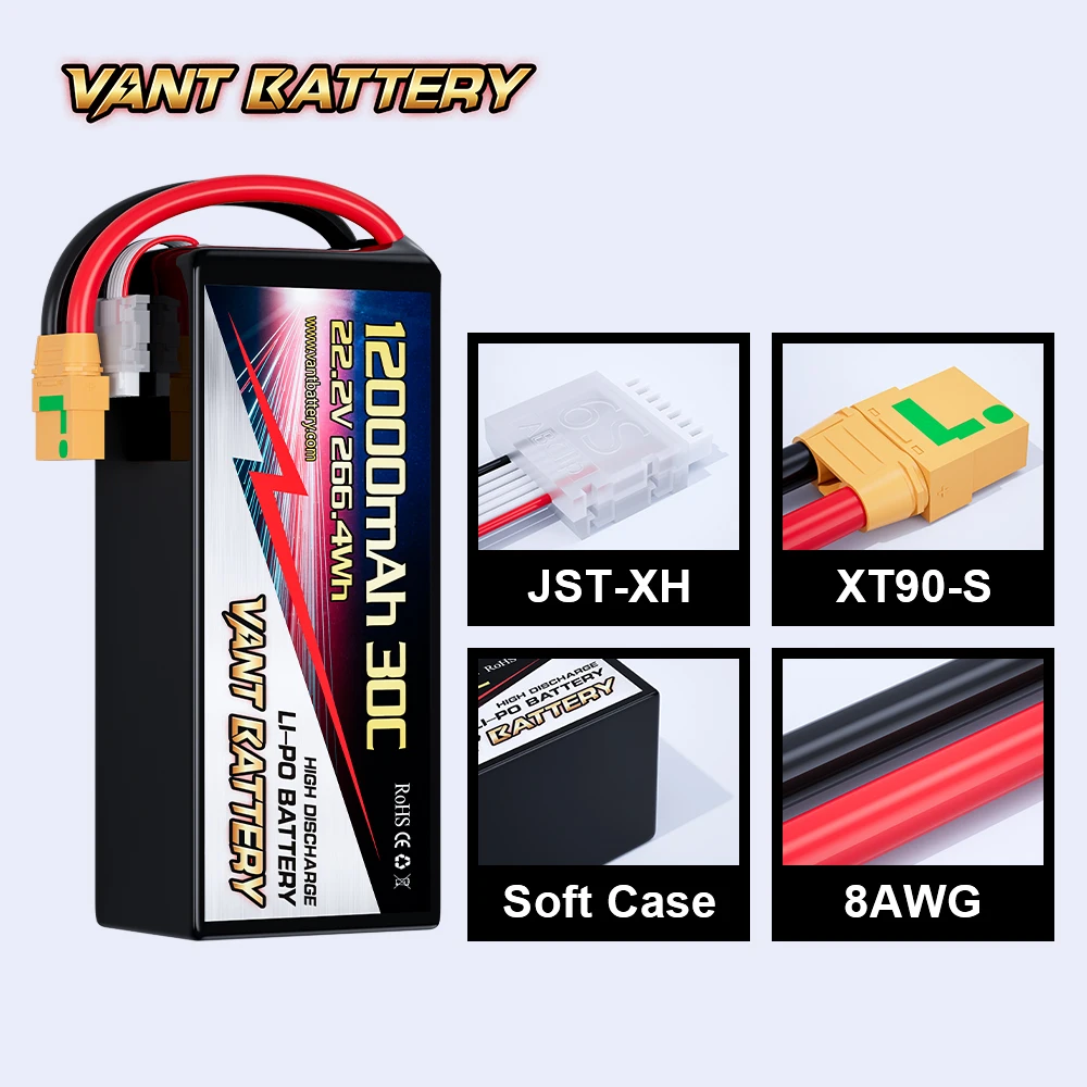 12000mah 6s lipo 30 c Tattu G-Tech 30C Drone Battery Tattu 12000mAh 22.2V 30C 6S1P