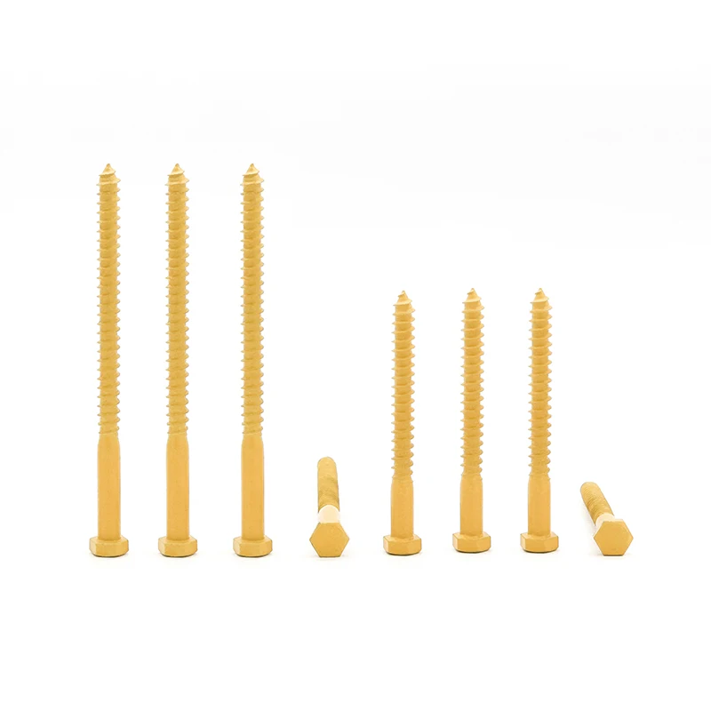 Heavy Duty Yellow Hot Rust Treasure Lag Bolt Threaded Coach Screws For