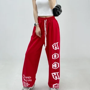 New Women's Loose Jazz Personal Printing Wide-leg Sweatpants