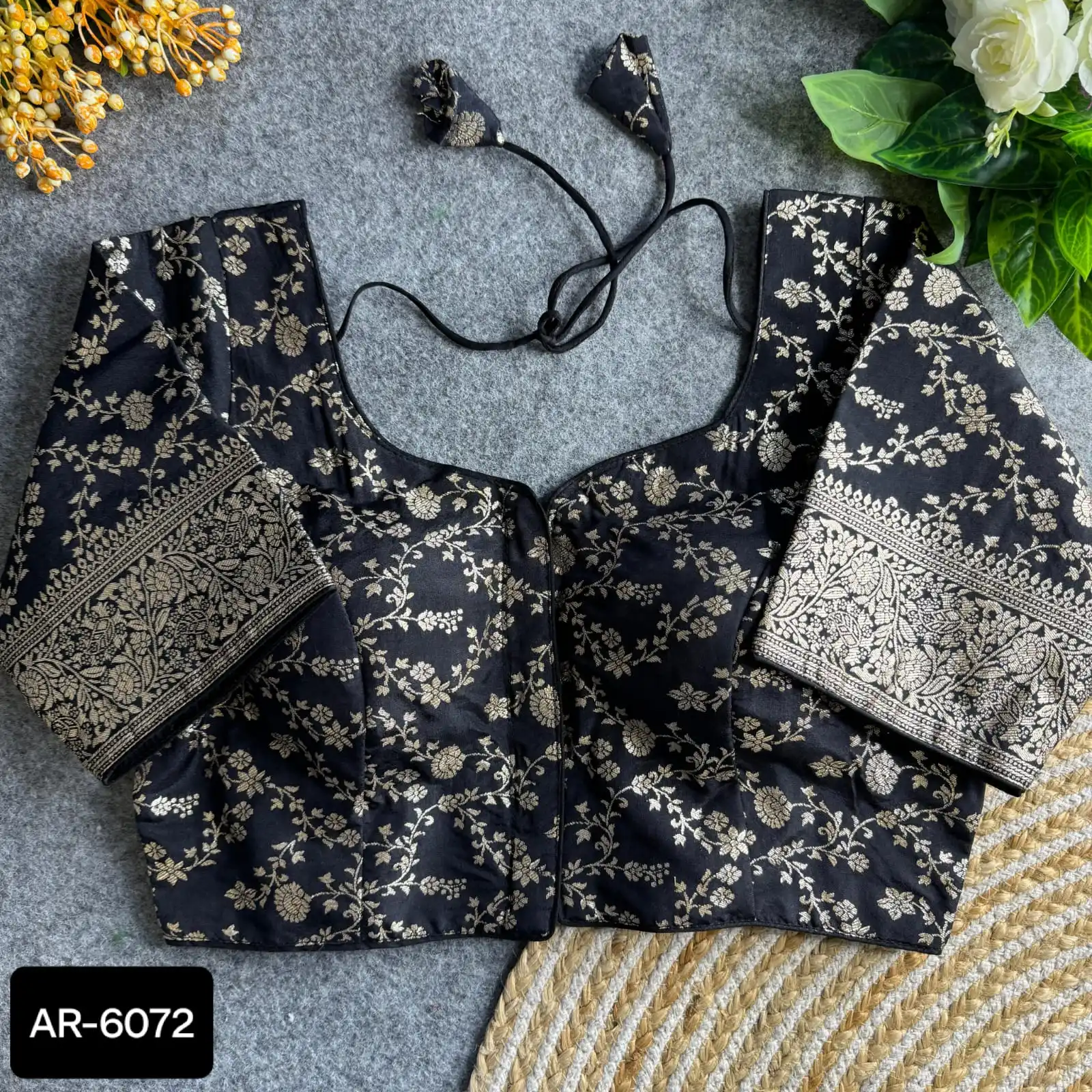 Heavy Designer Embroidery Work Long Sleeve Dola Silk Blouse Readymade Indian Pakistani Clothing Weaving Work Exquisite