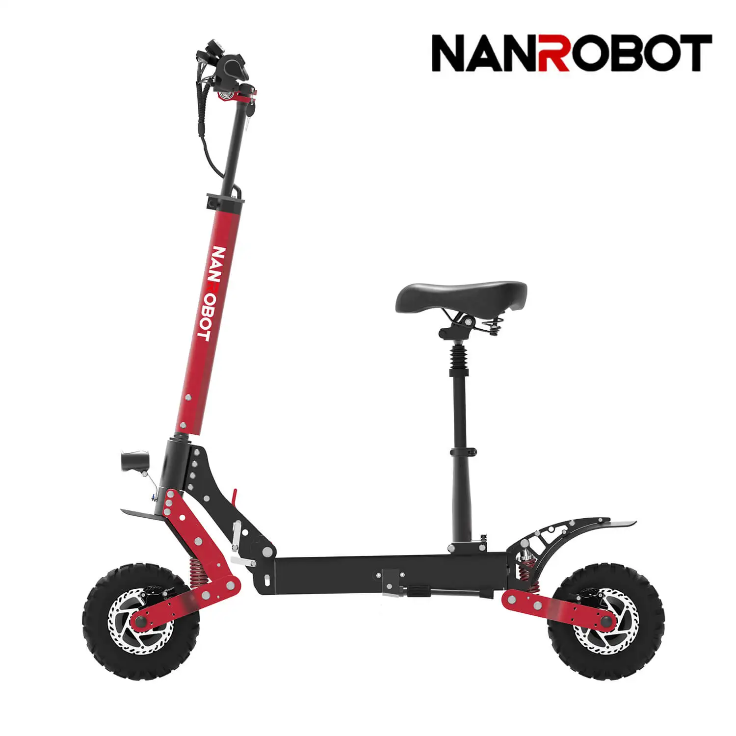 For NANROBOT D4+3.0 Electrical Scooter 10 Inch Tire 1000W Motor Power 50km/h Max Speed 60km Range per Charge 150kg Max Load
