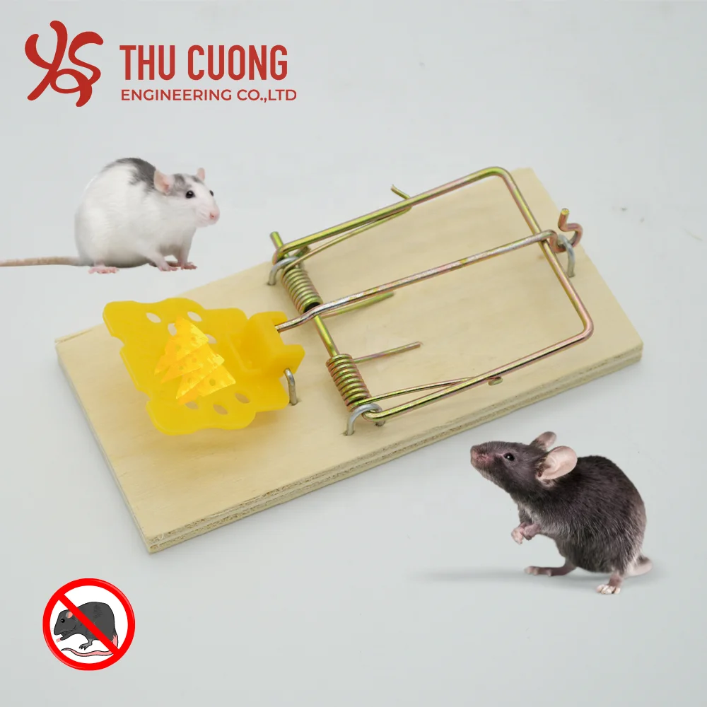 2 x Wooden Mouse Trap Rat Snap Reusable Spring Metal Pedal Rodent Pest Control