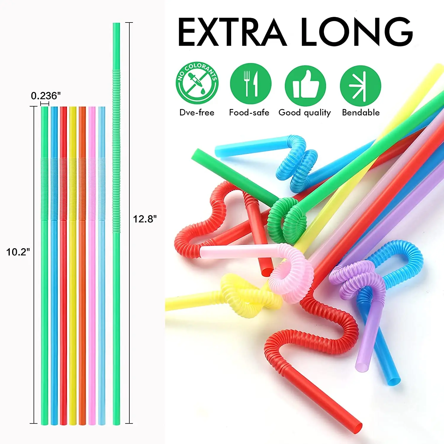 Top Trending Plastic Artist Drinking Straws Long Flexible Plastic