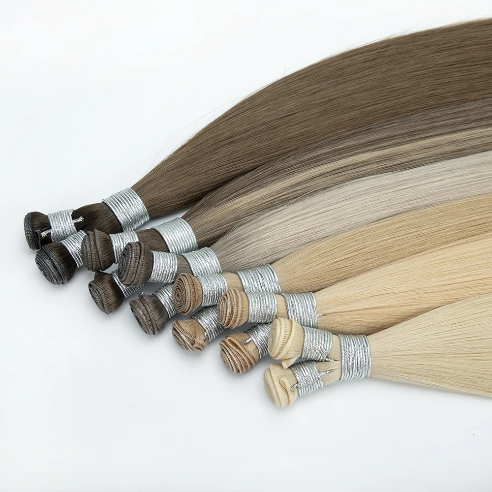 Hot Selling Genius Weft 100% Remy Cuticle aglined Russian Hair Can be cut Genius weft hair extensions details