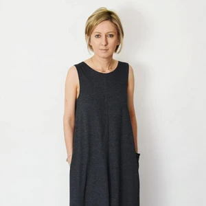 Women's Plus Size Cotton Sleeveless Vintage Soft Maxi Casual Loose Dress Pockets Woven Plain Dyed Anti-Static Natural Waist