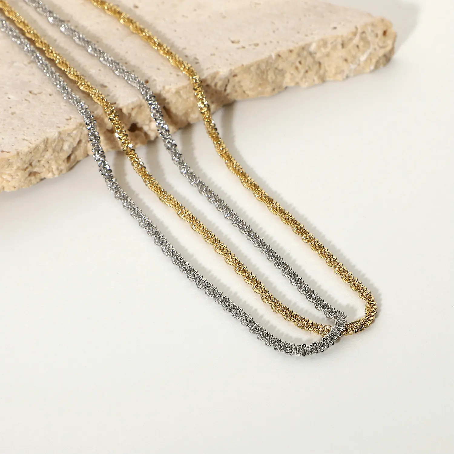 Sparkling Glitter Margarita Twisted Rock Chain Italian