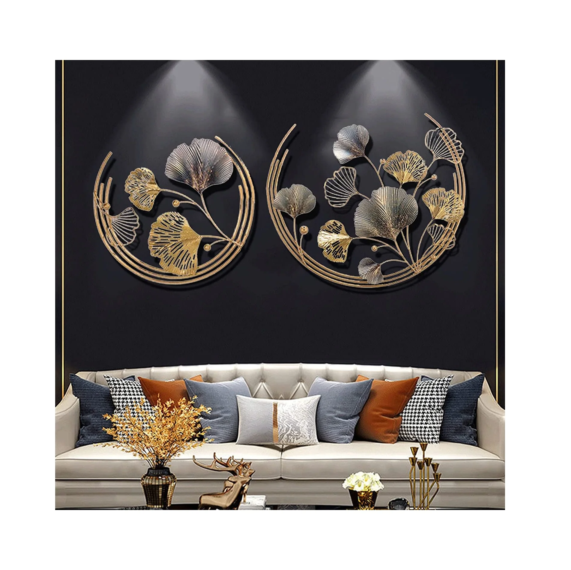 Home Decor Metal Gold Wrought Iron Contemporary Wall Art Birthday Decoration Creative Wall Hanging Made in India