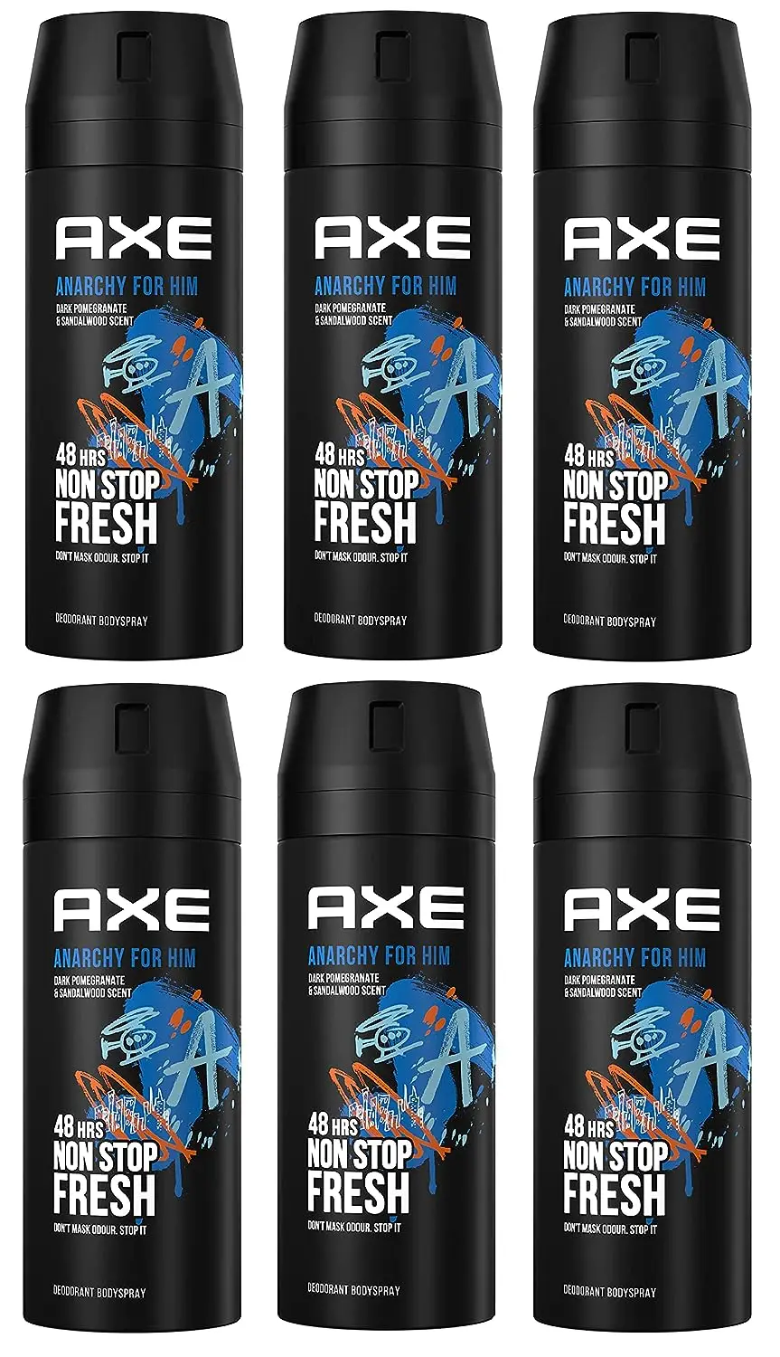 Axe Deodorant Body Spray Anarchy 150 Ml / 5.07 Oz (pack Of 6) Buy