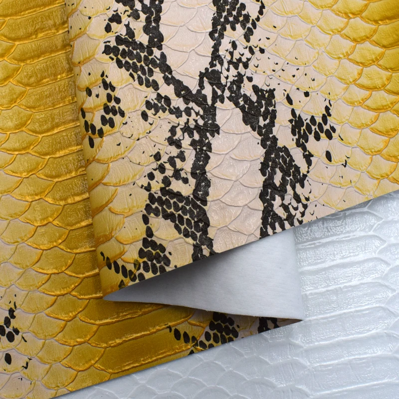 2024 New Python Dragon Pattern Pu Synthetic Leather Vinyl Fabric for Shoes Bags Luggages