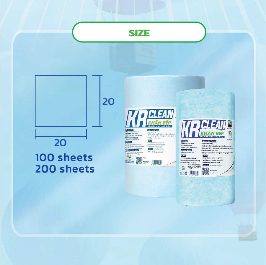 Krclean KBX.1 Disposable Kitchen Rolls Vietnam Origin Eco-Friendly ...
