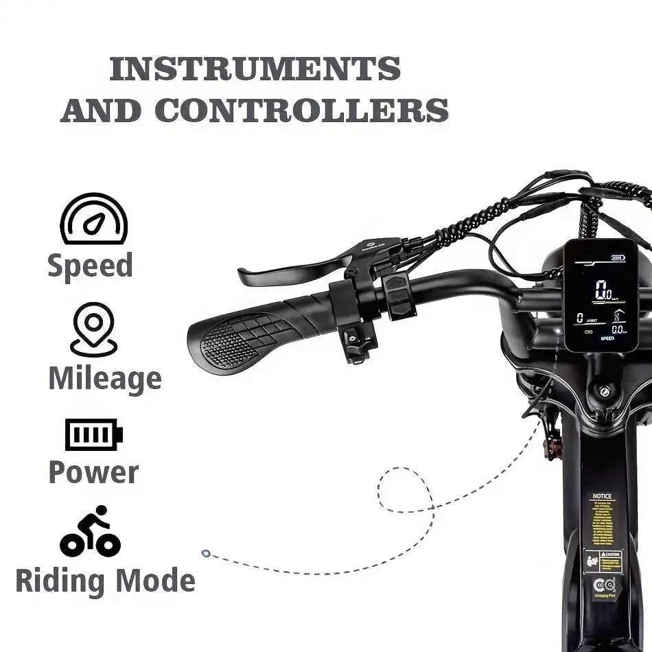 GT20 Electric Bike with 1000W Power 50KM/H Speed 60KM Range 60V Voltage 20 Fat Tires for Thrilling & Lightweight Rides