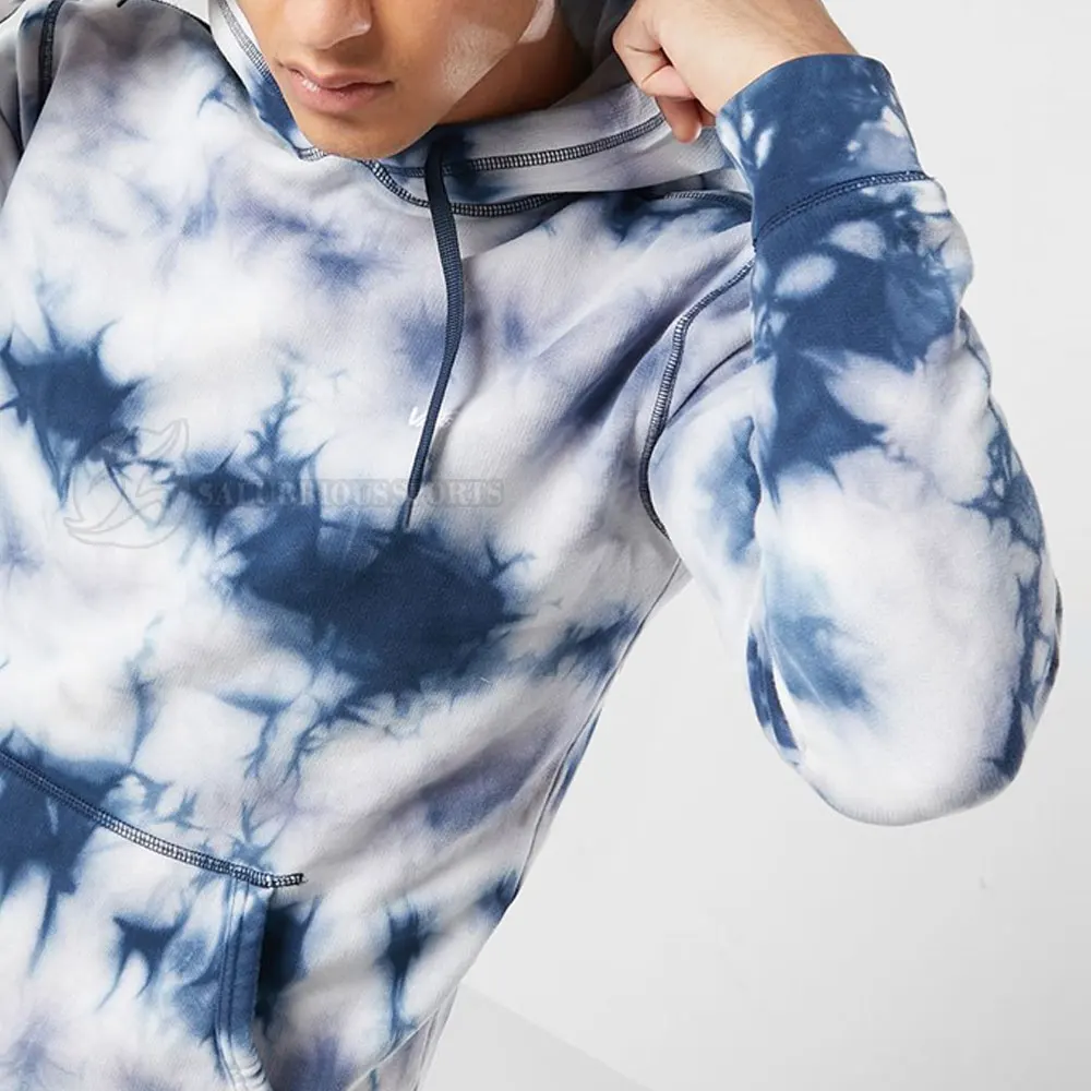 Men's Plus Size Tie-Dye Long Sleeve Hoodie