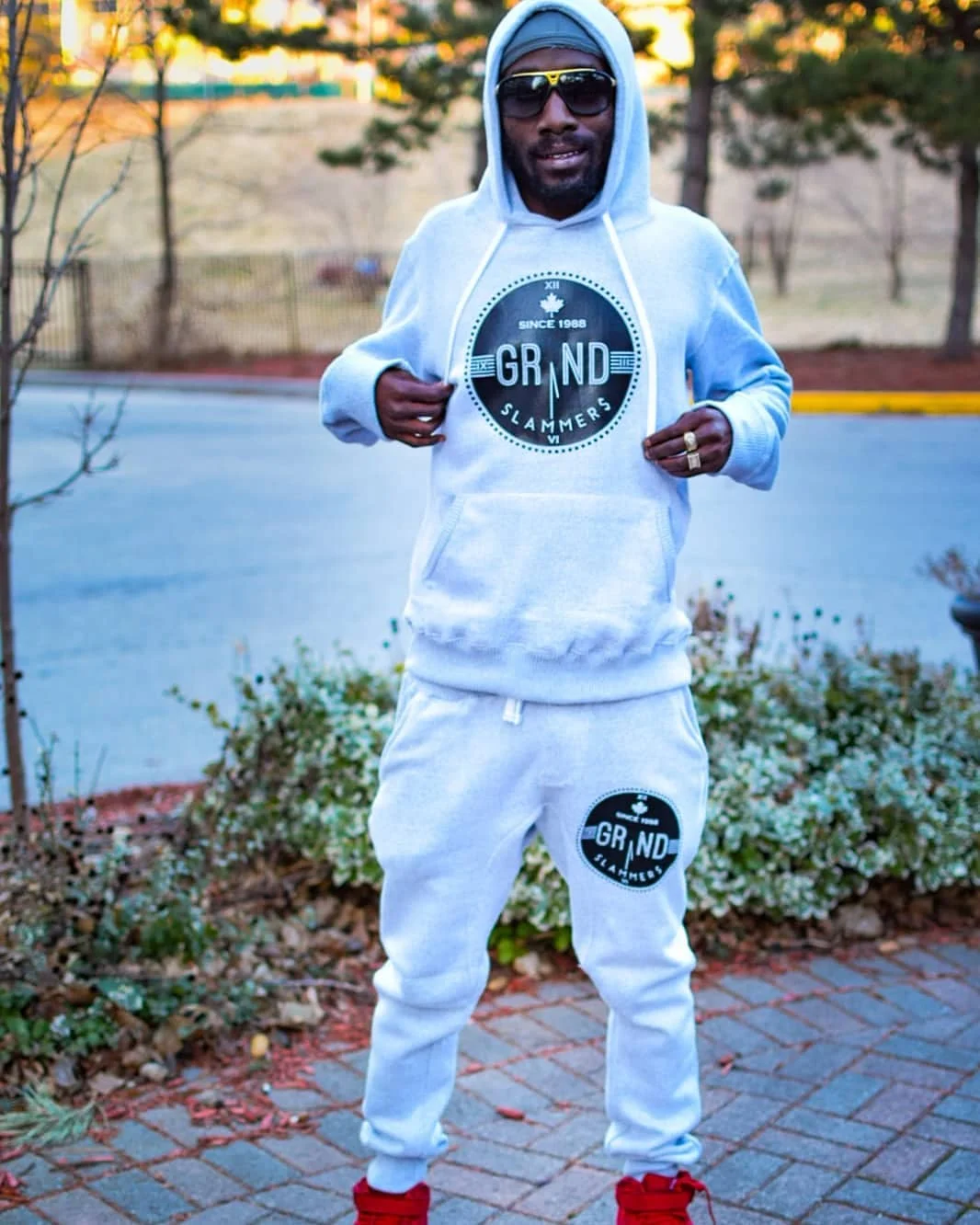 OEM Design Cotton Polyester Blue Men Tech Fleece Tracksuit Full Zip Hoodie  Joggers Sweatpants Sweatsuit