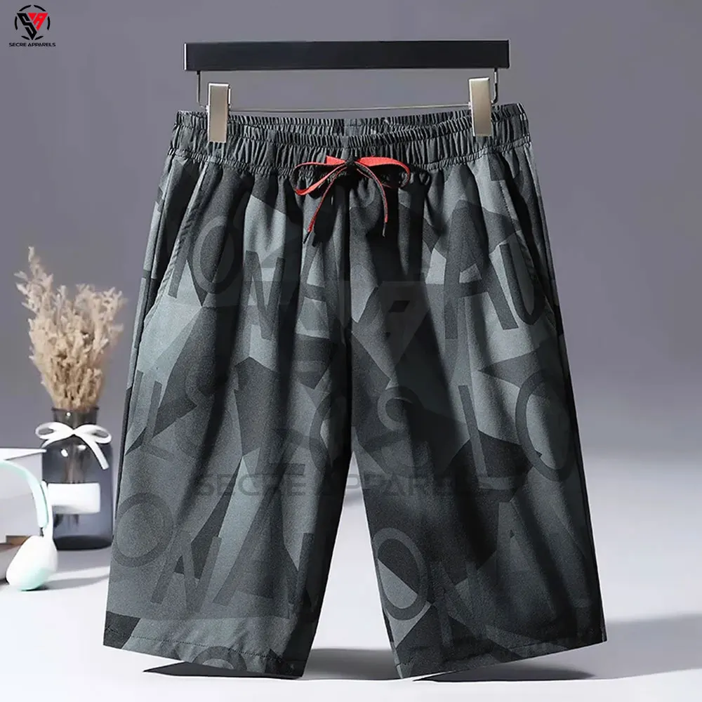 Breathable Men's Printed Shorts Casual Jogging Pants New Trendy Breathable Sweatpants Thin Style Loose Shorts607_voghion.com