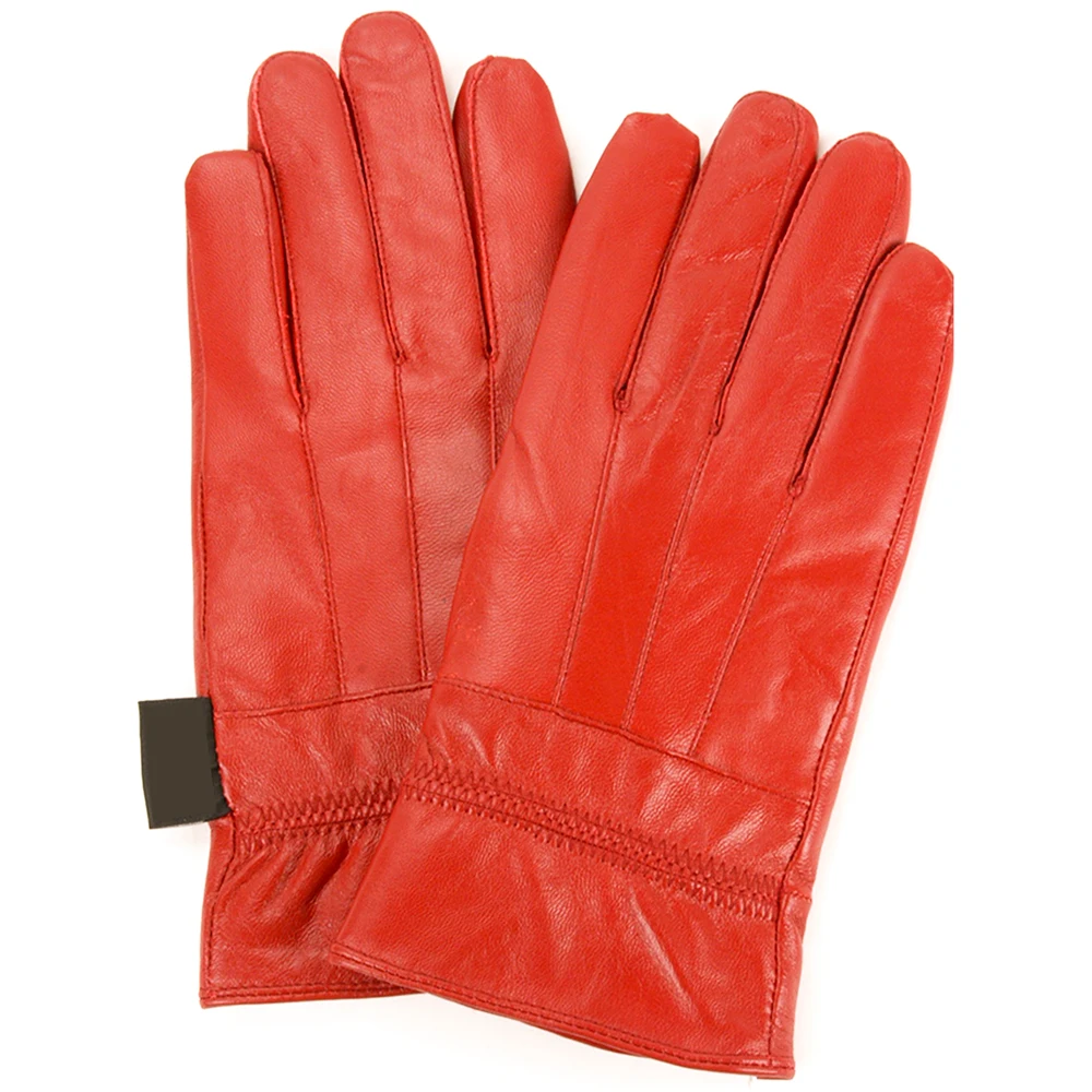 Classic Stretch Leather Touchscreen Cold Weather Gloves Fleece Lining