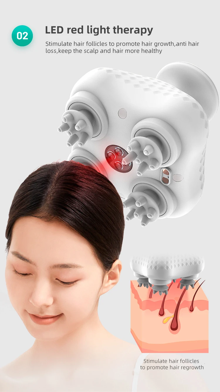 Electric Head Massager Smart Wireless Scalp Massage Device Usb Stress