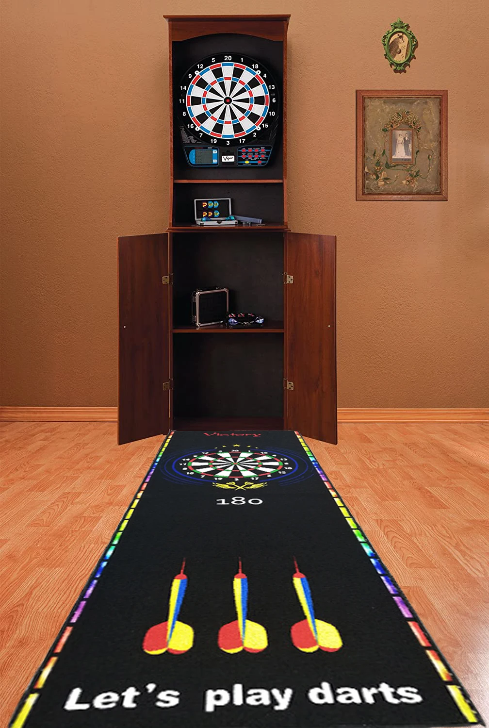 Dart Board Mat With Throw Line For Steel And Soft Tip Darts Games Mat