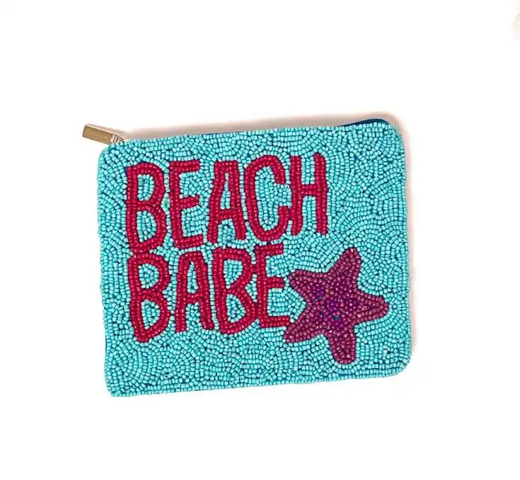 Latest Design Hand Pouch Beaded Embroidered Seed Bead Handmade Coin Purse Fashion Bag with Customized Color for Women and Girl
