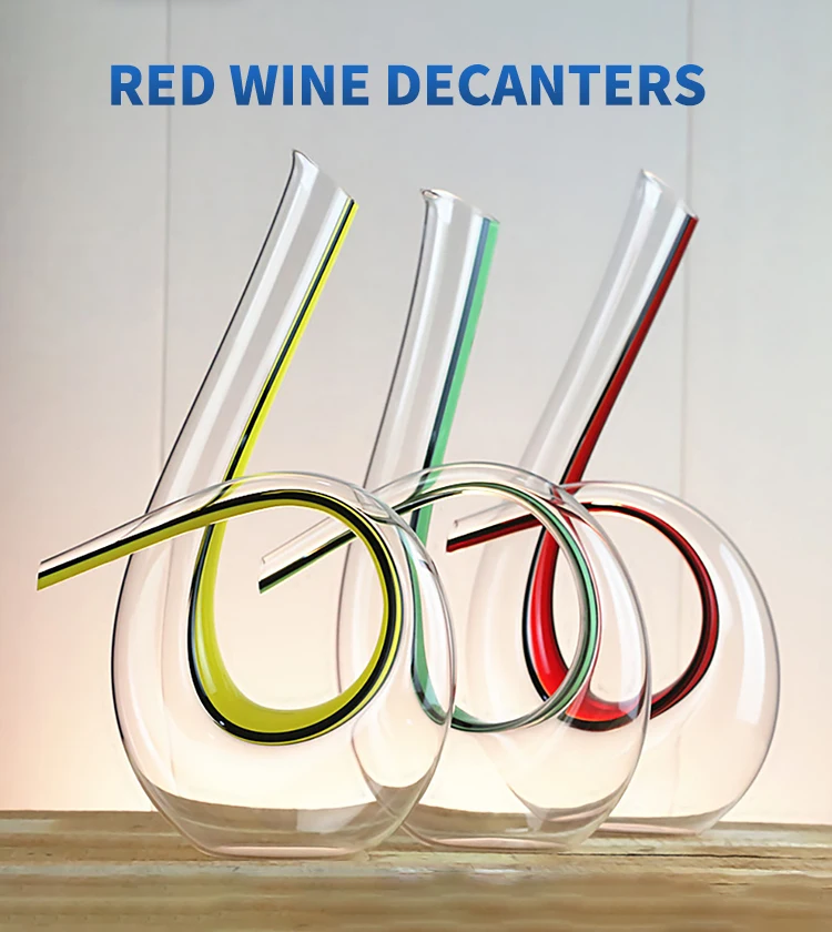 Luxury Wholesale Oblique Mouth Round Crystal Red Wine Decanters Cheap