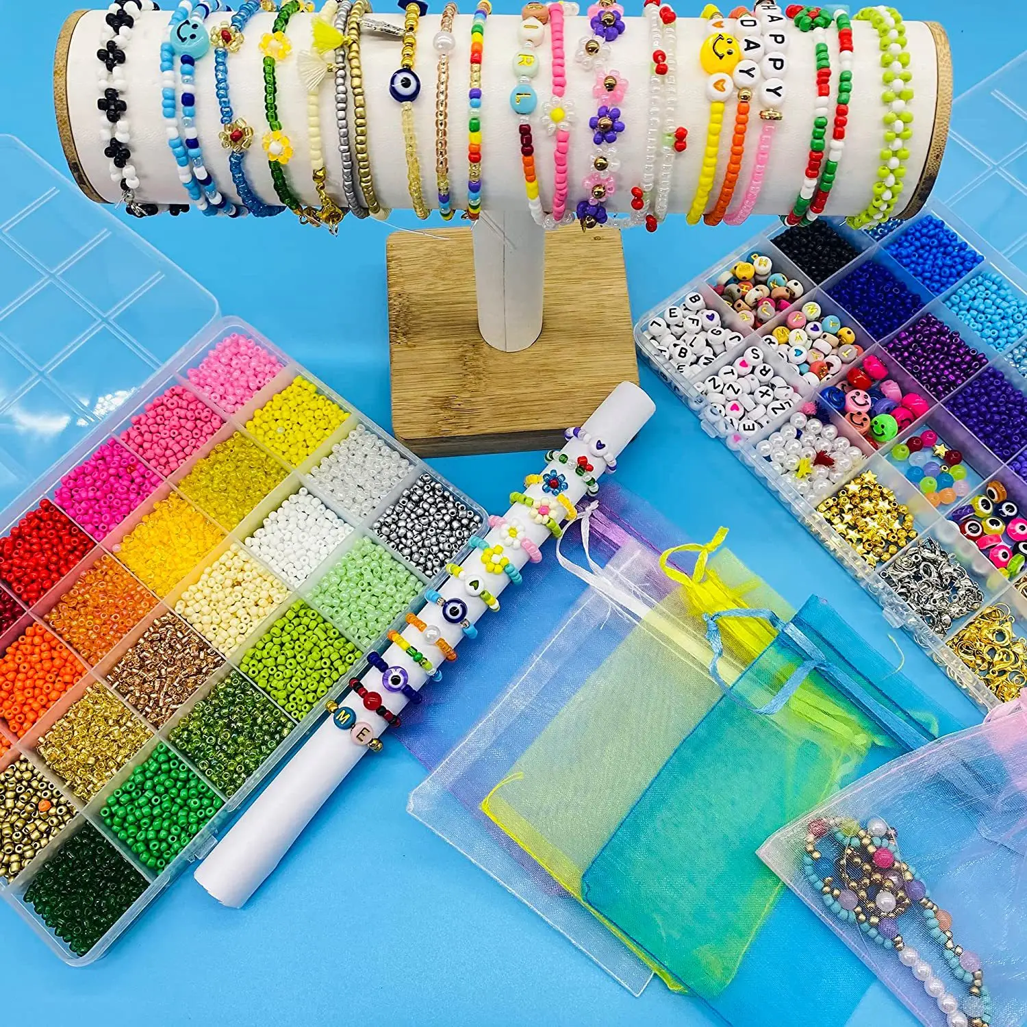 2mm 3mm 4mm Diy Pony Beads Kit Glass Seed Beads Craft Beads Set For ...